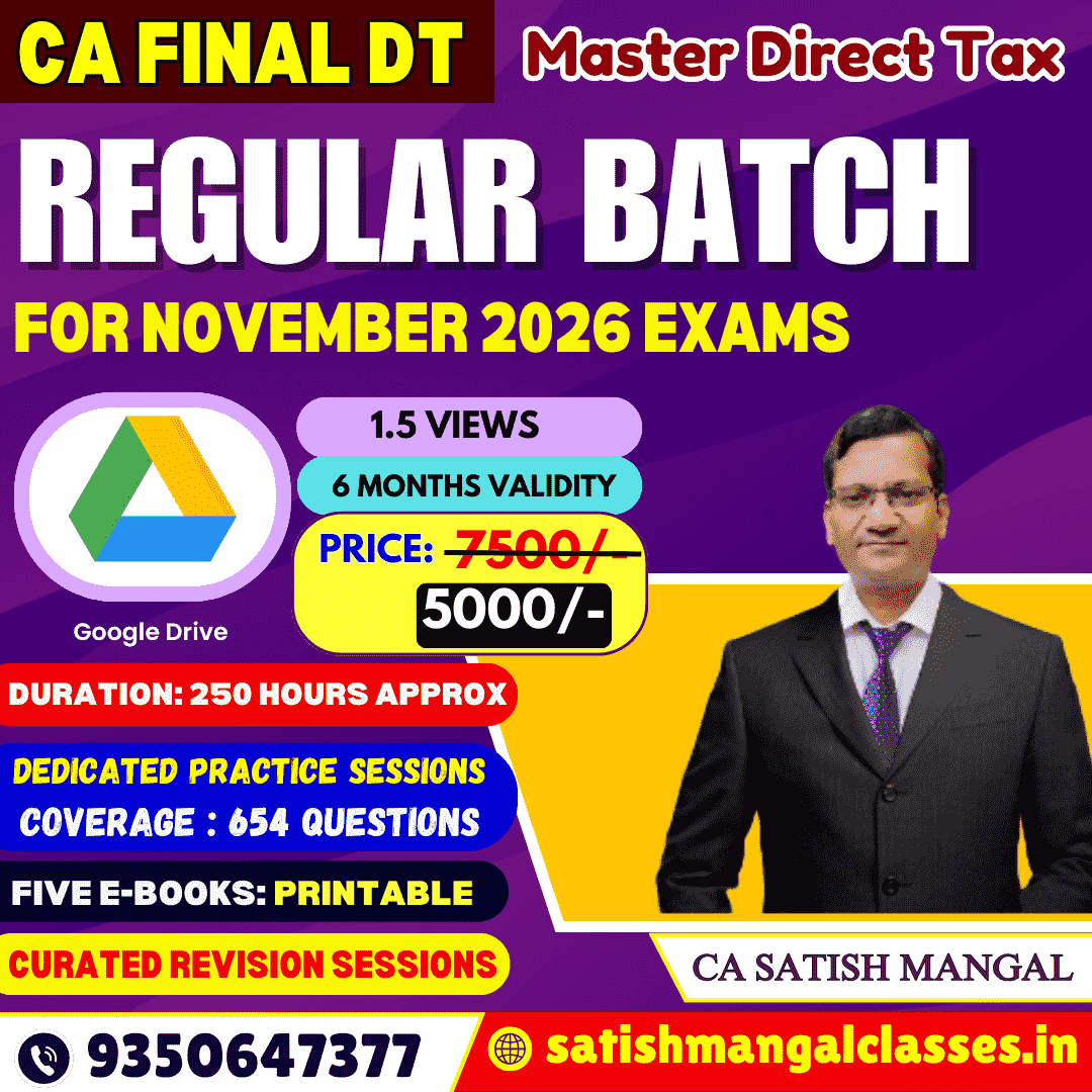 CA Final DT Regular Course [Video Lectures+ Four E-Books] for November ...