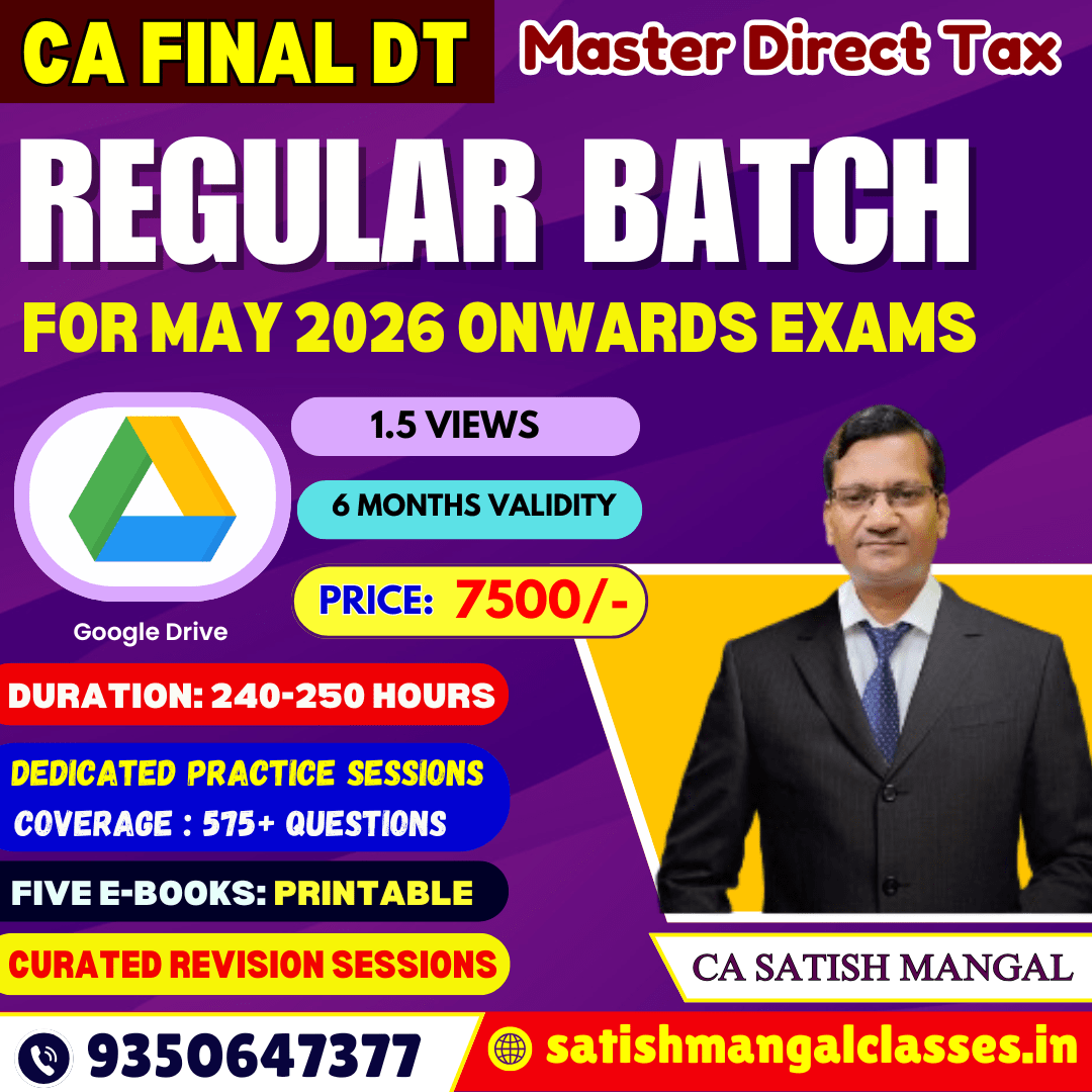 CA Final DT Regular Course [Video Lectures+ Five E-Books] for May’26 ...
